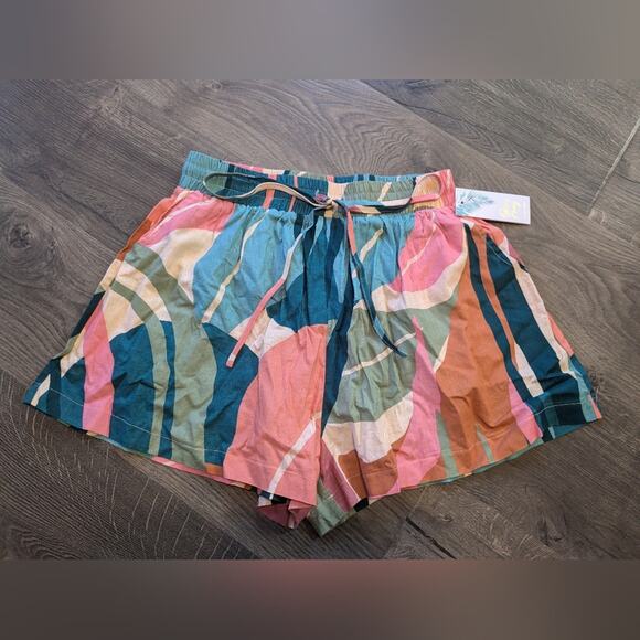 NWT Leaf Print Linen Shorts from Palms Away by Red Dress Sz S - Picture 6 of 8